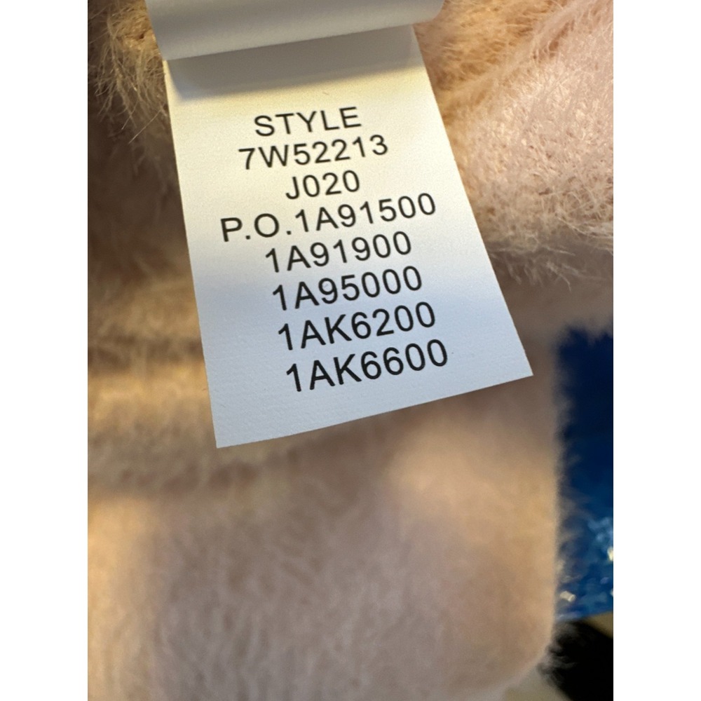 NWT Lucky Brand Pink Fuzzy Eyelash Knit Crew Neck Sweater Large Stretch Cozy - Picture 10 of 15